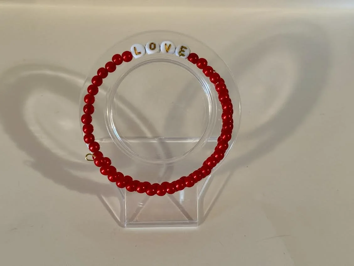 Valentine's Day memory Wire Bracelet