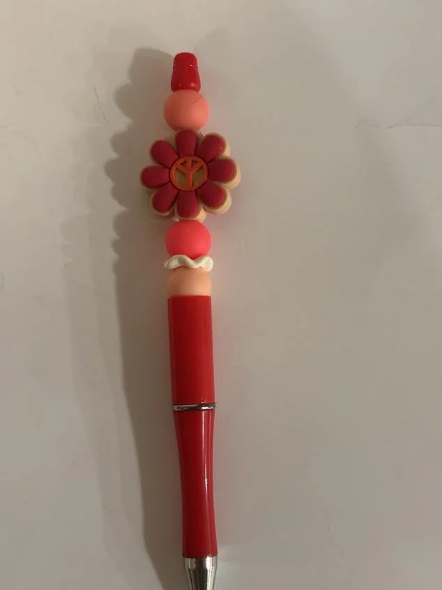 Peace Flower Beaded Pen