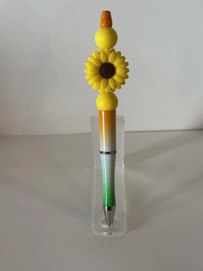 Yellow Flower Beaded Pen