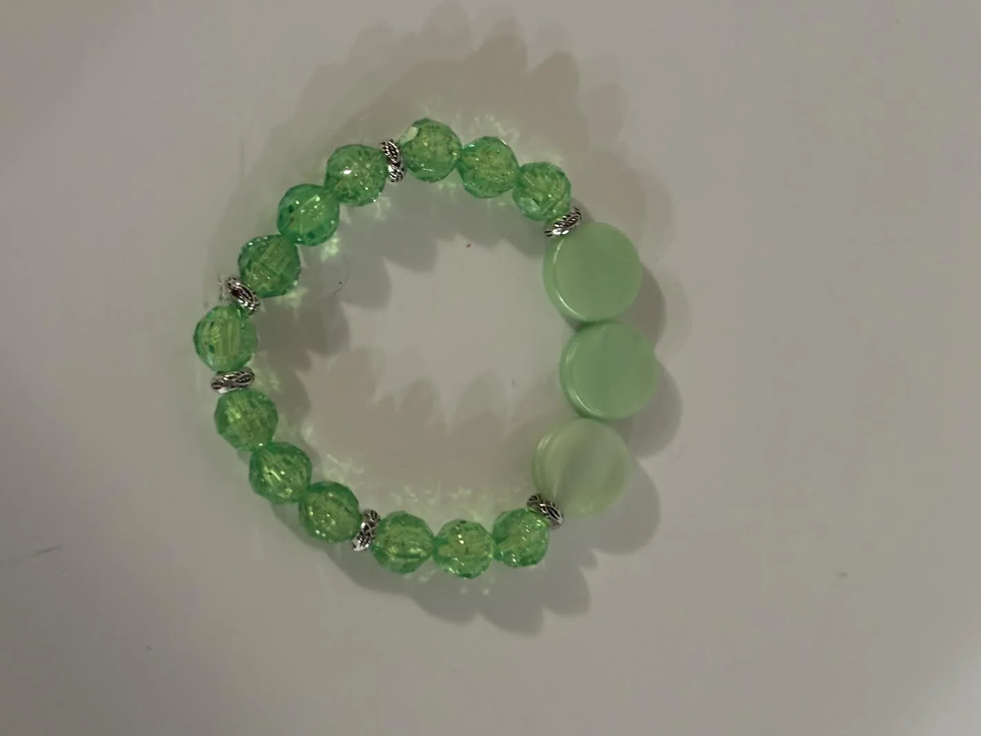 XS Green Beaded Bracelet