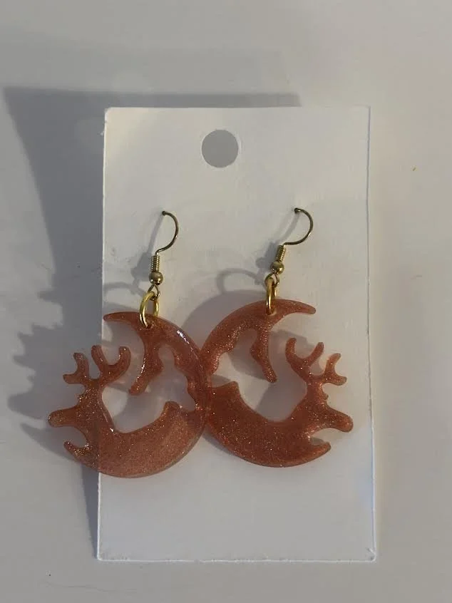 Resin Deer/Moose Earrings