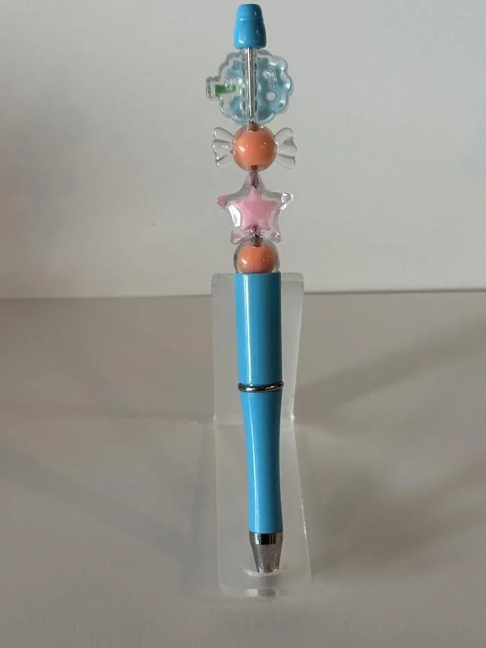 Blue Beaded Pen
