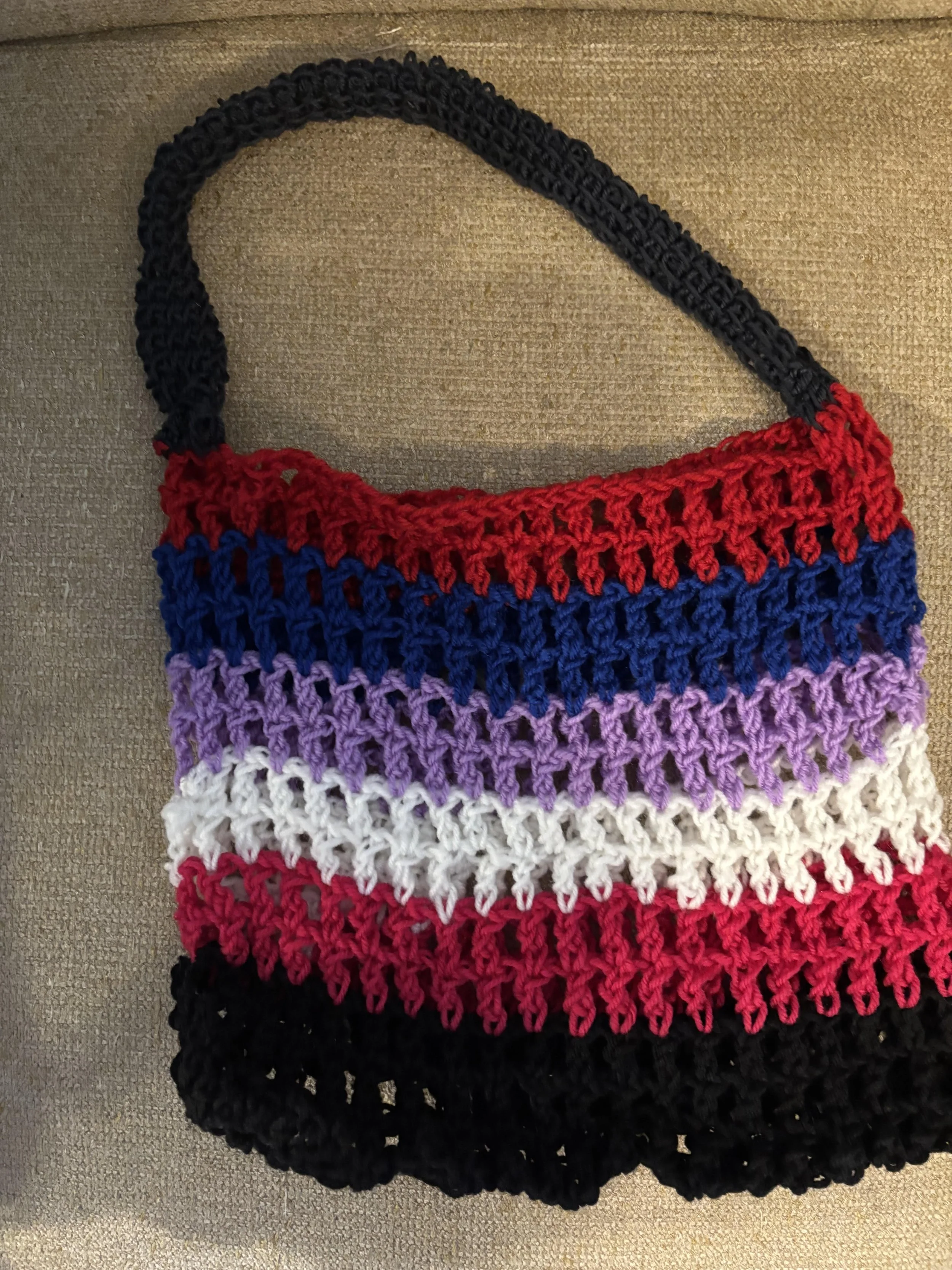Colorful Lightweight Acrylic Crocheted Mesh Bag