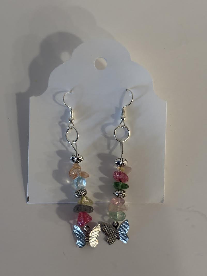 Beaded Butterfly Earrings