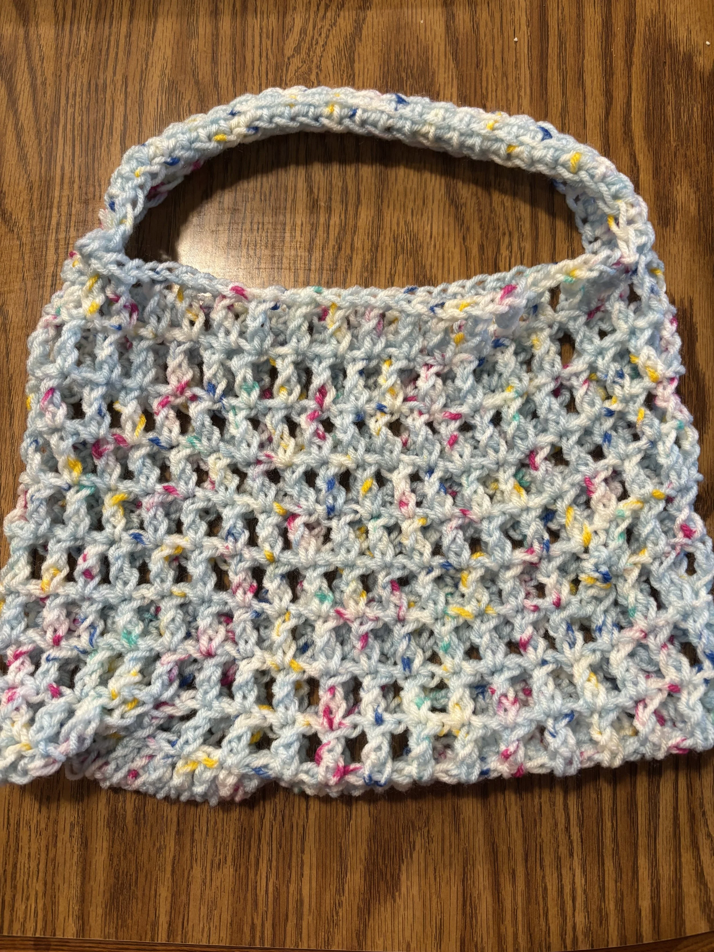 Blue Speckled Acrylic Mesh Bag