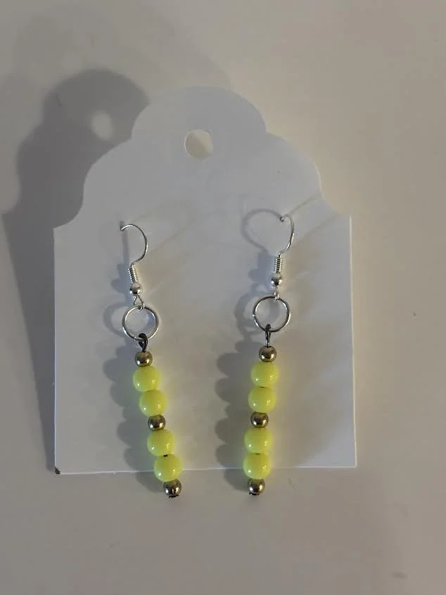 Beaded Yellow Earrings