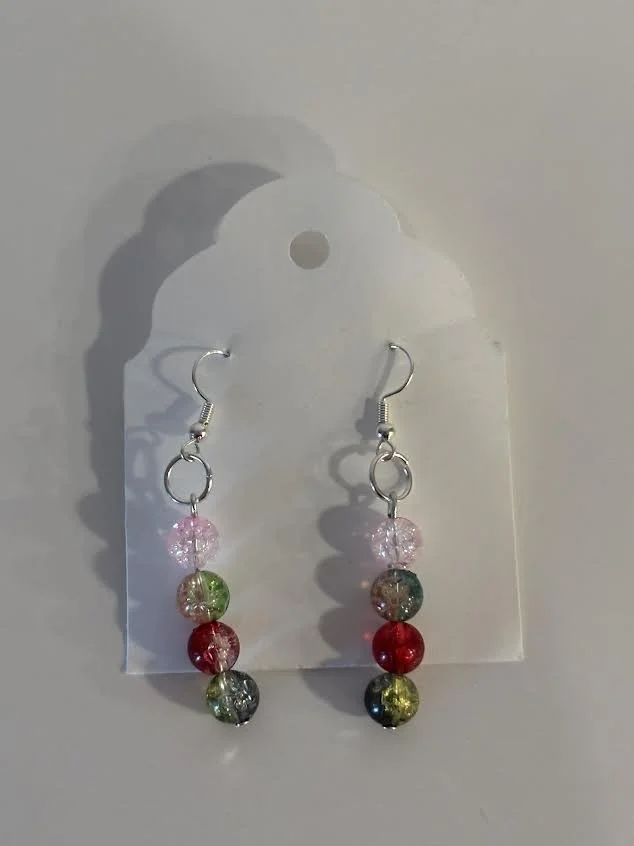 Glass Crackle Beaded Earrings