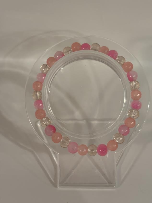 Small Valentine's Day Glass Bracelet
