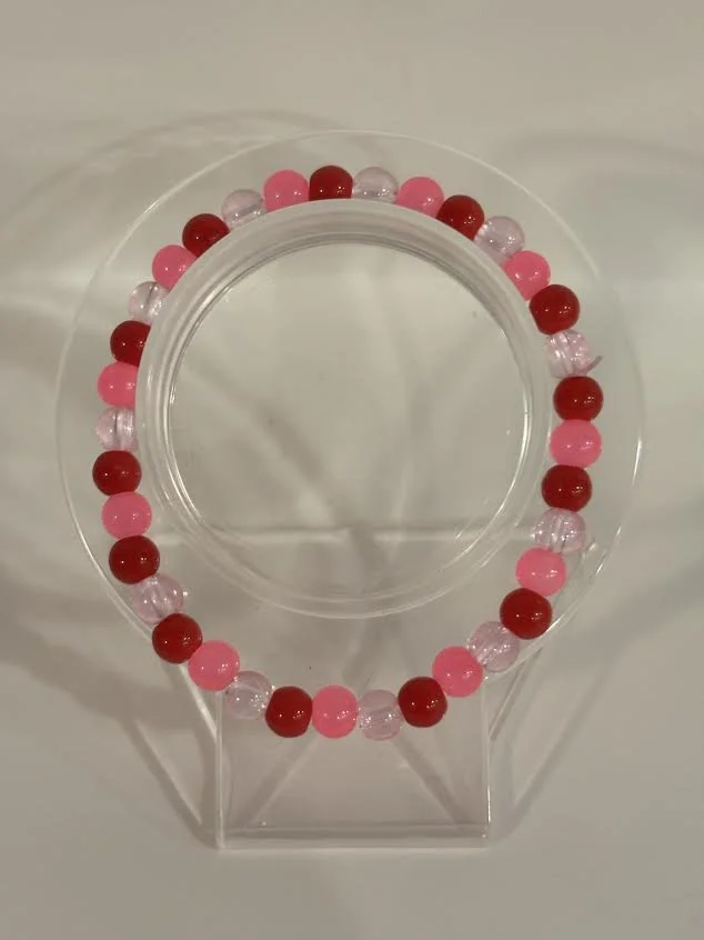 Small Valentine's Day Glass Bracelet