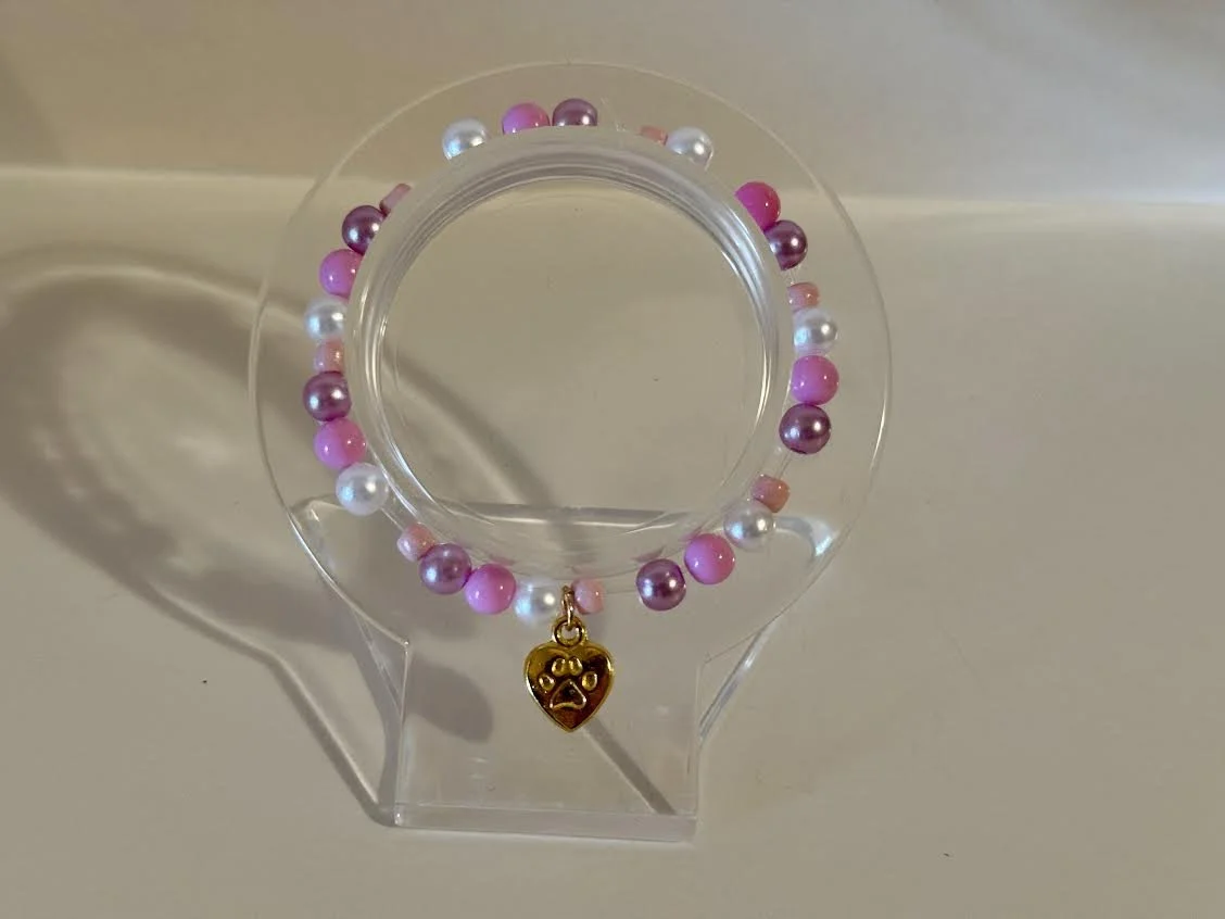 XXS Valentine's Day Dog Beaded Bracelet