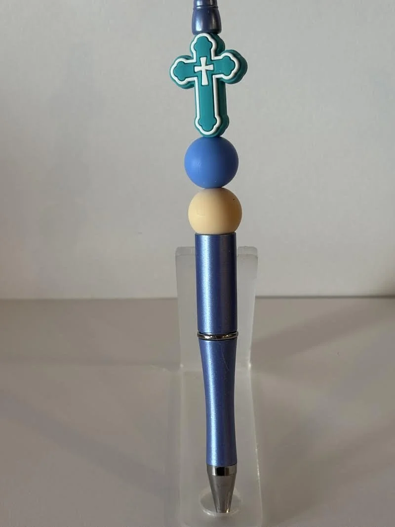 Green Cross Beaded Pen