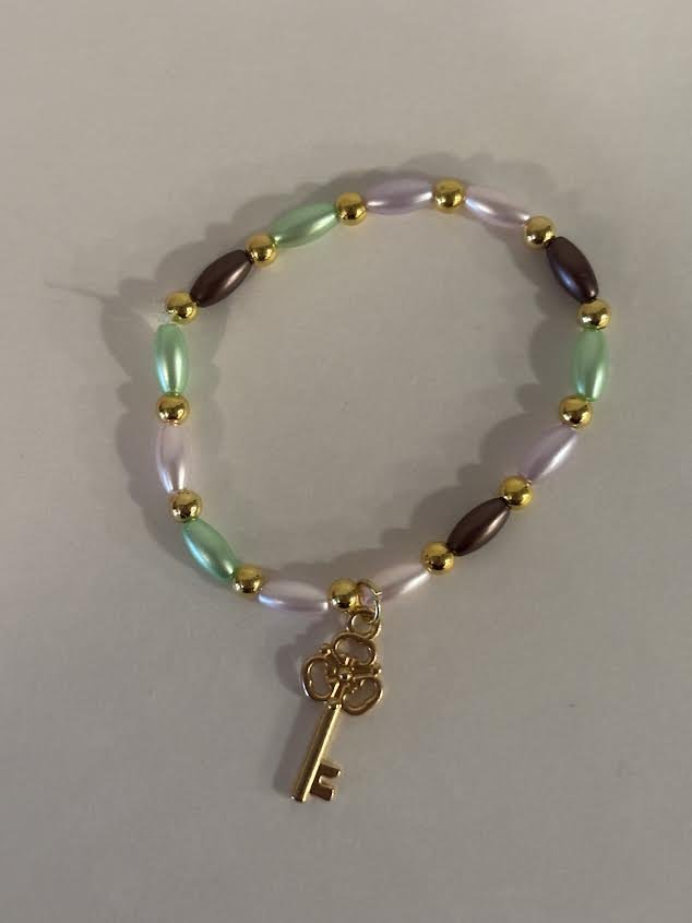 XXS Beaded Bracelet with Key Charm