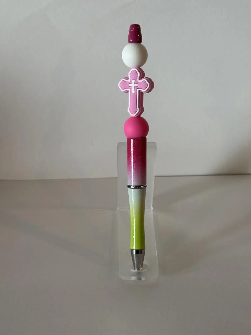 Pink Cross Beaded Pen