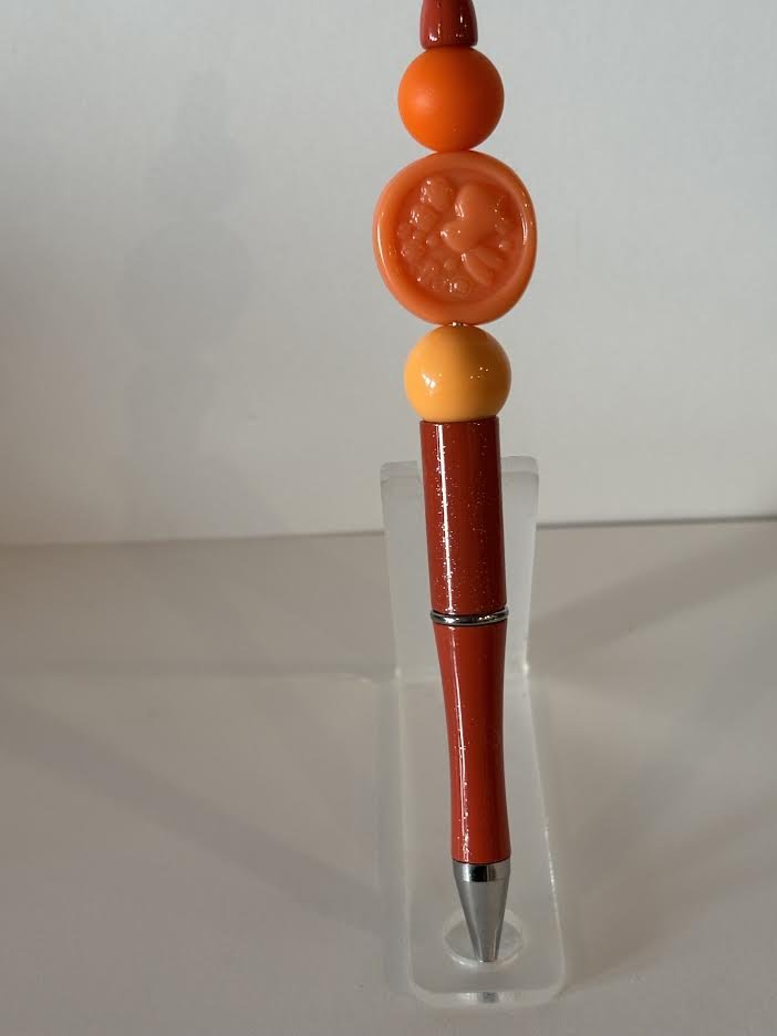 Orange Beaded Pen