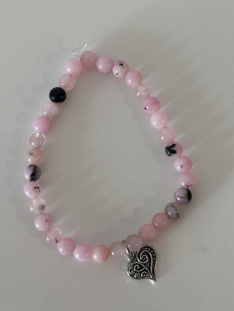 Medium Gemstone Bracelet with Charm