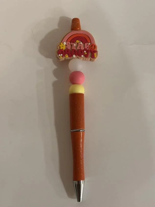 Groovy Rainbow Beaded Pen
