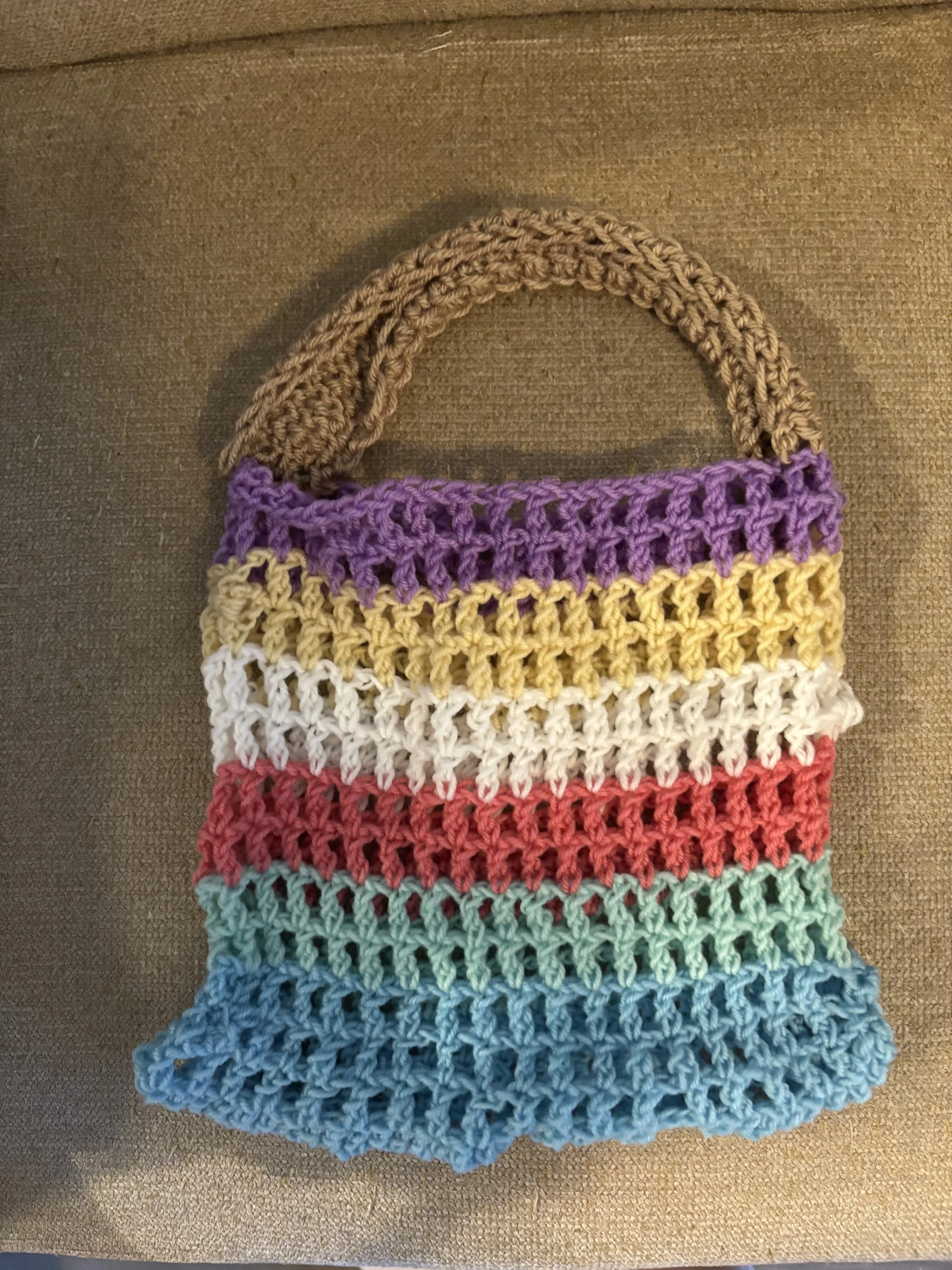 Colorful Lightweight Acrylic Crocheted Mesh Bag