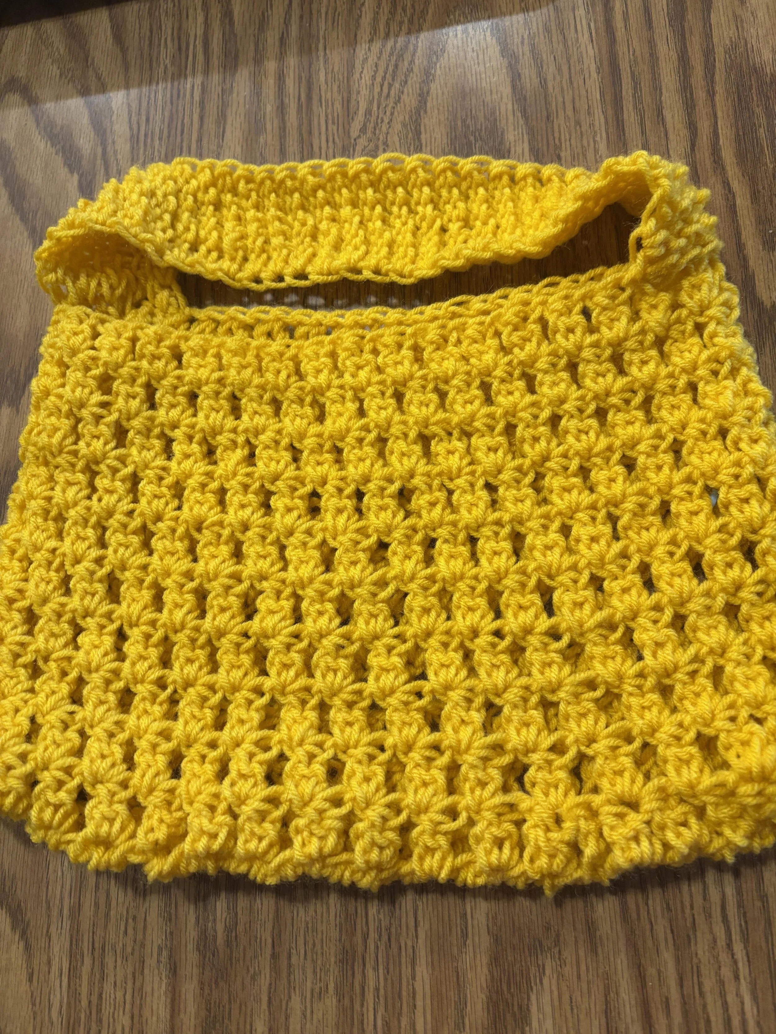 Yellow crocheted Mesh Bag