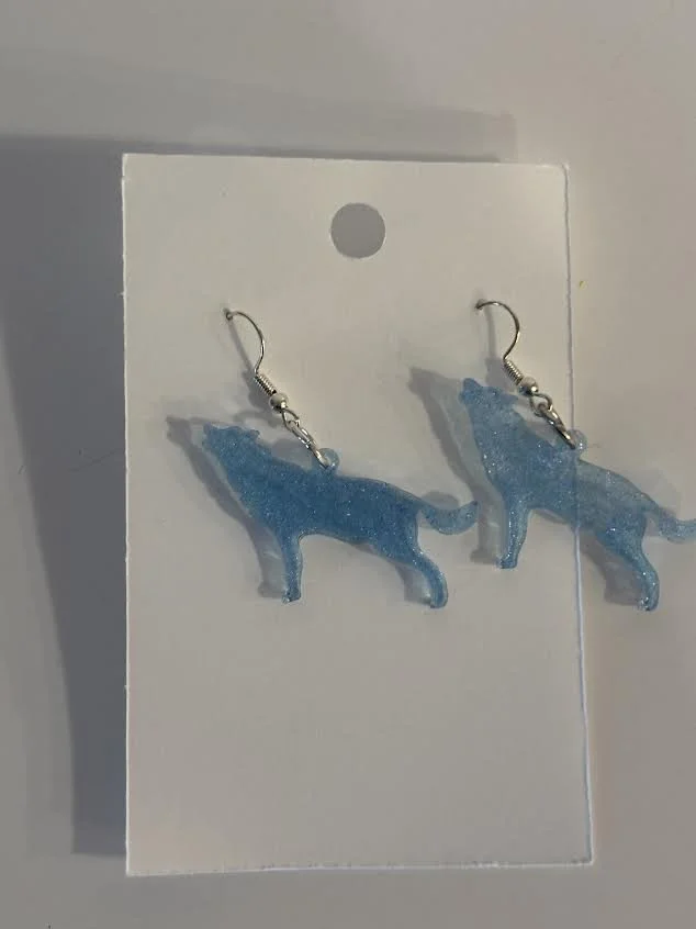 Resin Wolf Earrings