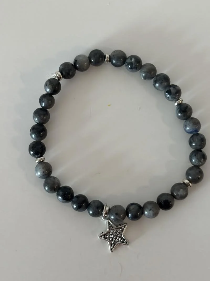 Medium Gemstone Bracelet with Charm