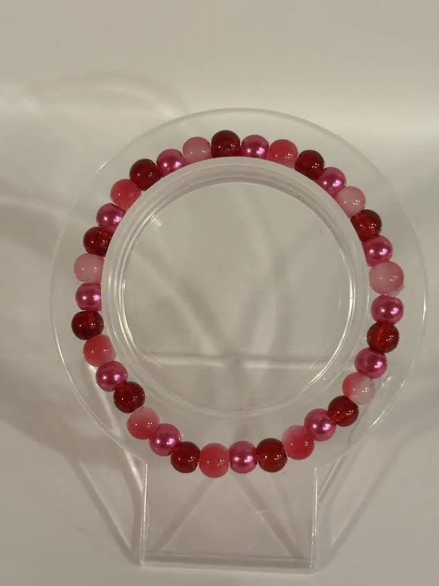 Small Valentine's Day Glass Bracelet