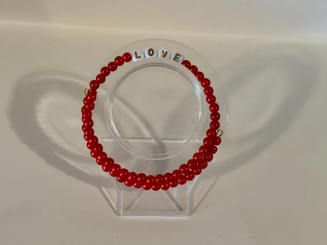 Valentine's Day memory Wire Bracelet
