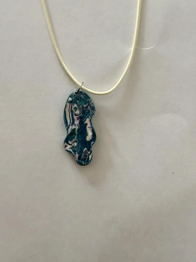 Faux Stone Clay Necklace