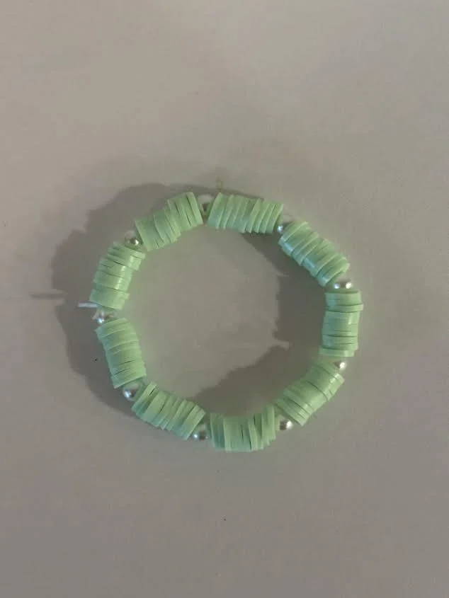 XXS Green Clay Beaded Bracelet