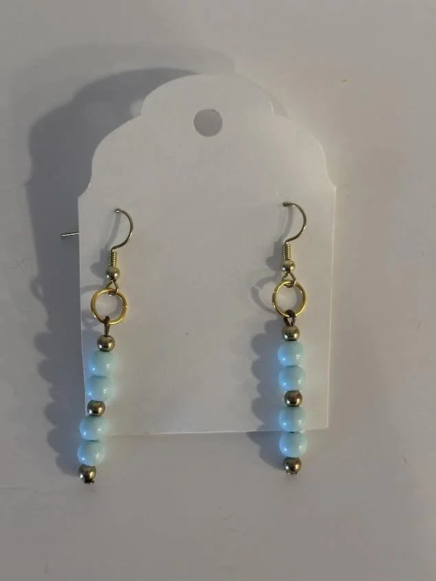 Blue Beaded Earrings