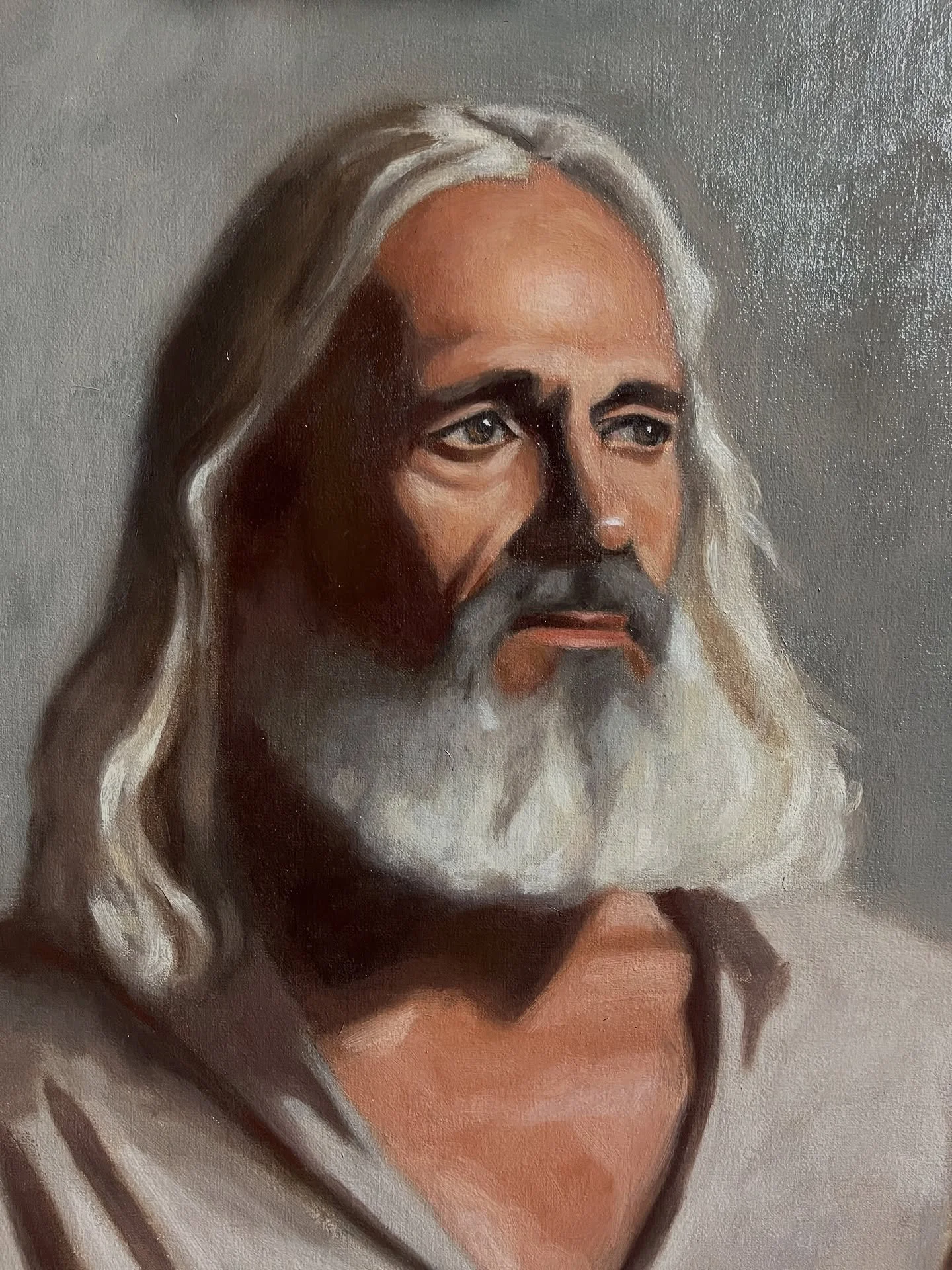 Learning from the masters at Charles Cecil Studios &mdash; my first portrait using the sight-size method - completed over 8 sittings with @giorgirossicupido 
.
.
.
.
.
#sightsize #classicalart #portraitpainting #oilpainting #charlescecilstudios #flor