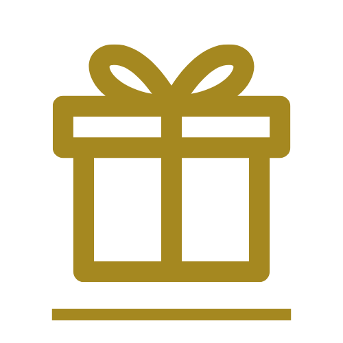 Goldene Geschenkbox mit Schleife auf schwarzem Hintergrund