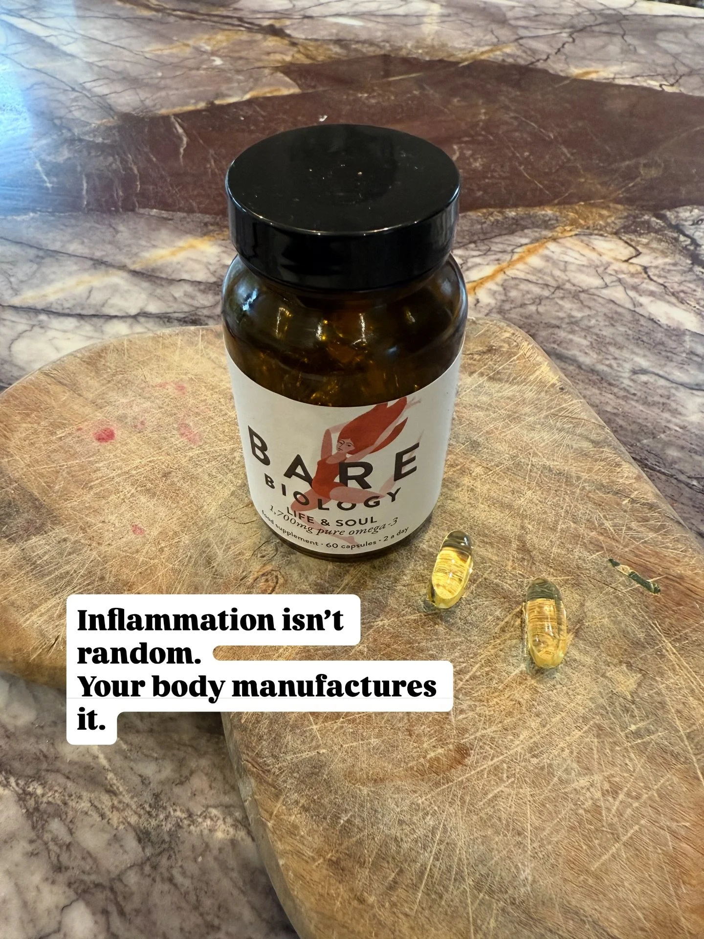 Inflammation isn&rsquo;t random -your body manufactures it using the fats in your cells.

If omega-6 dominates (think ultra processed cheap refined junk oils), signalling can become stronger and more amplified.

When EPA + DHA are present, the balanc