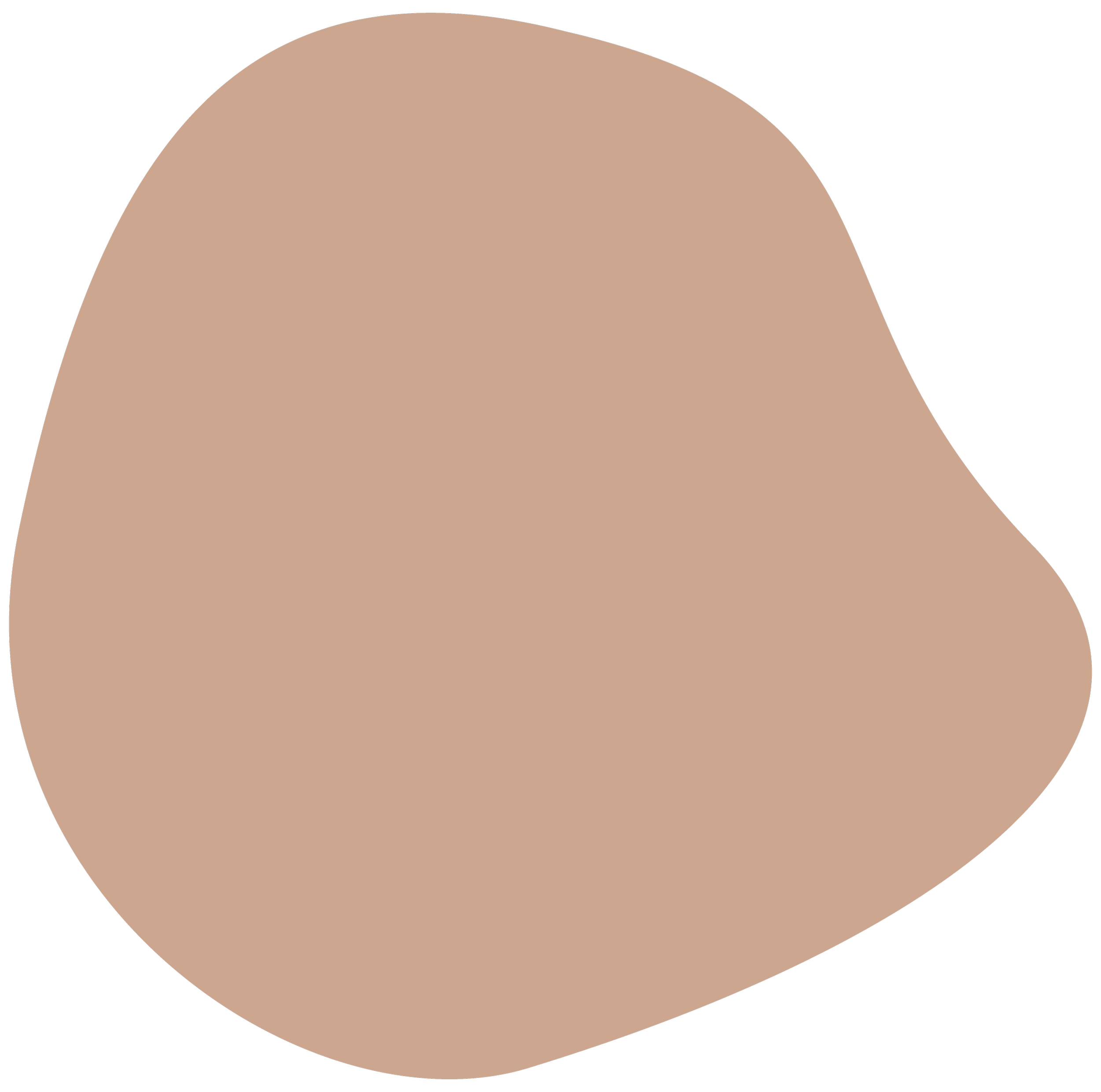 A beige-colored abstract shape on a black background.