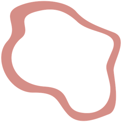 Pink and black abstract shape resembling a squiggly outline.