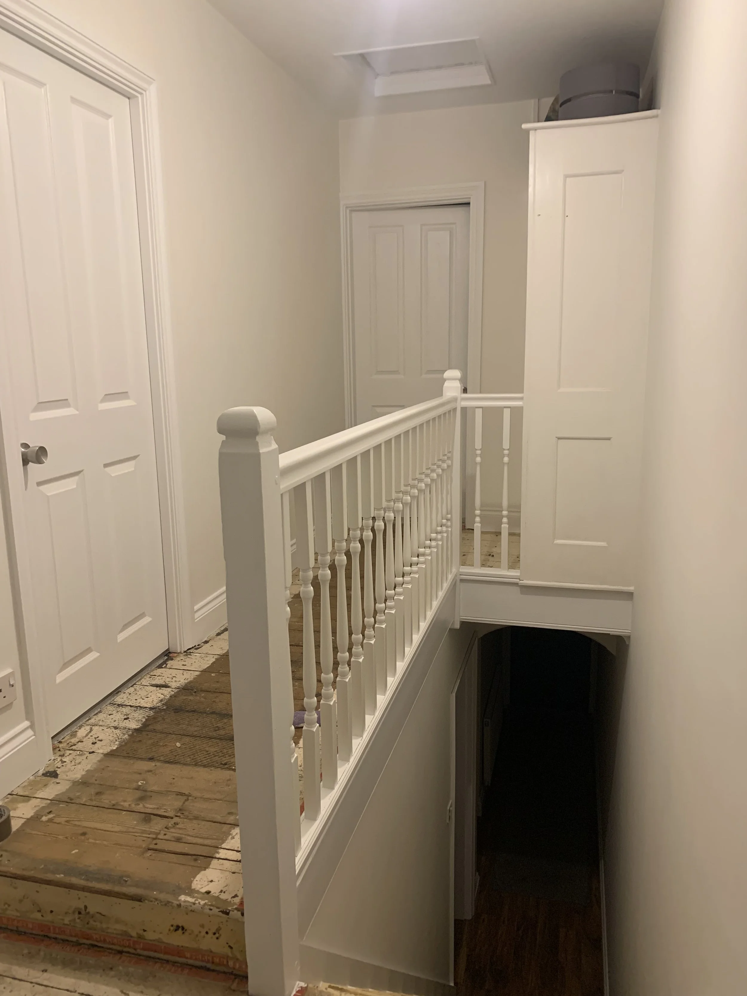 refurbishment of staircase and landing with plastering in cambridge