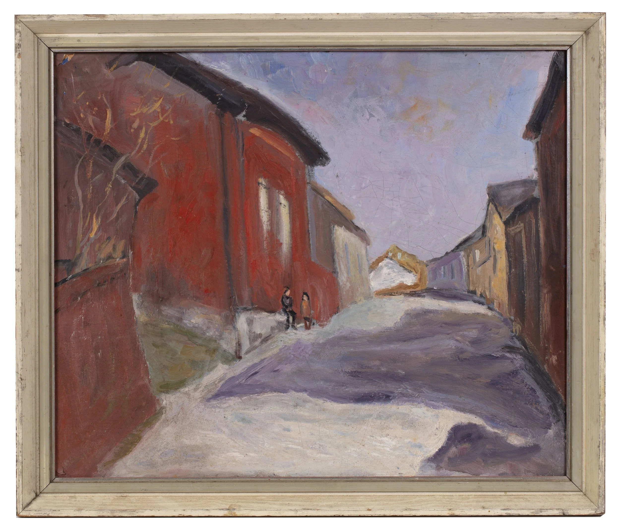 Framed oil on board, follower of Edvard Munch (1863-1944)