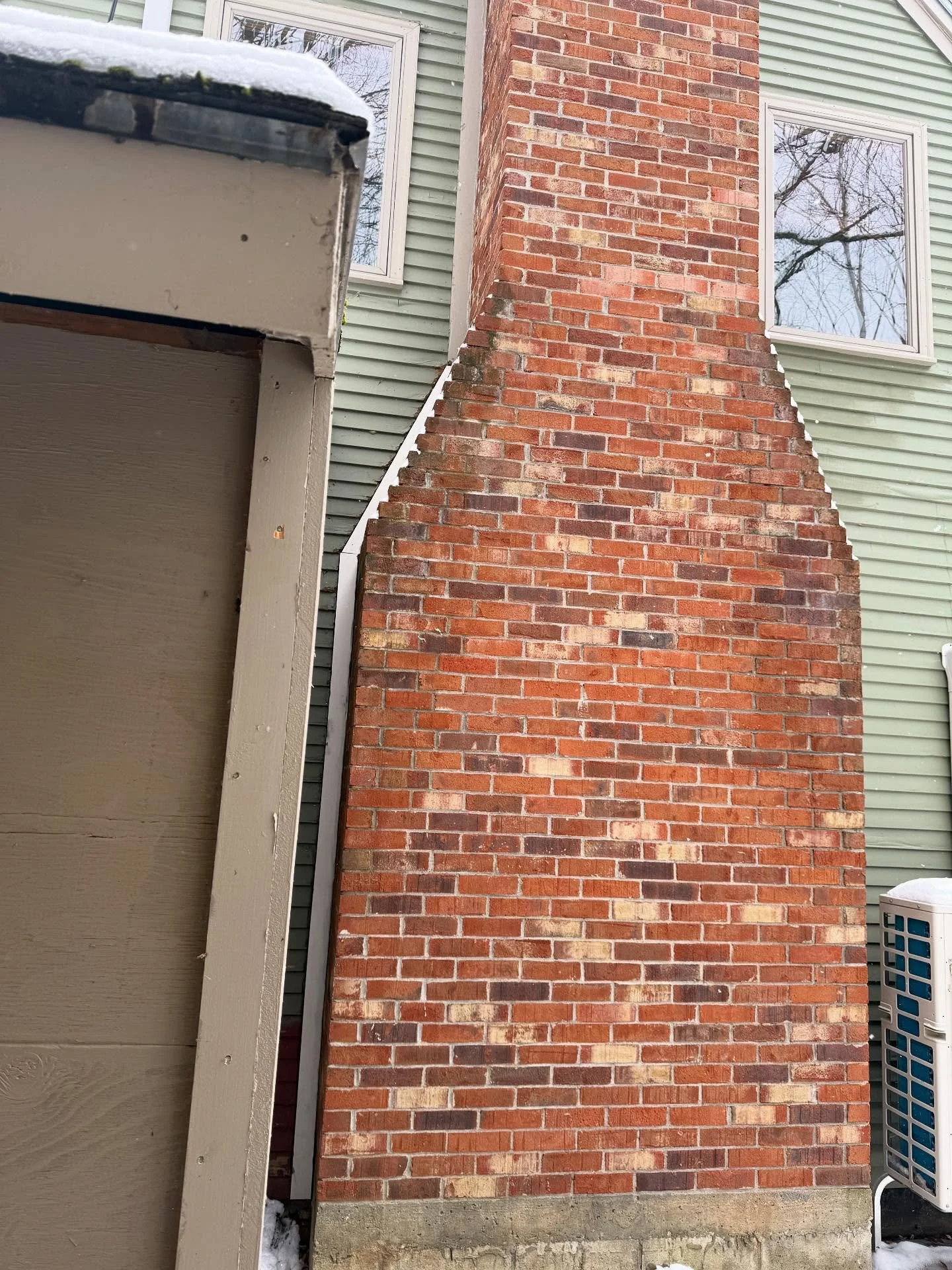 Out with the old in with the new. PVC to replace old rotted trim. Sealed up the joint between the chimney and the trim. Nothing like working in tight spaces! If you&rsquo;re looking for a better solution to rotted trim PVC or Lifespan will work great