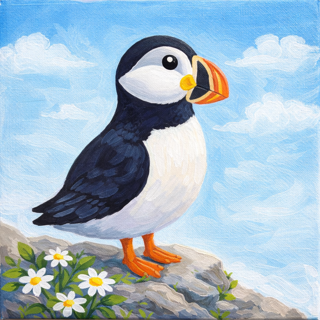 Spring Puffin Kids Art Kit