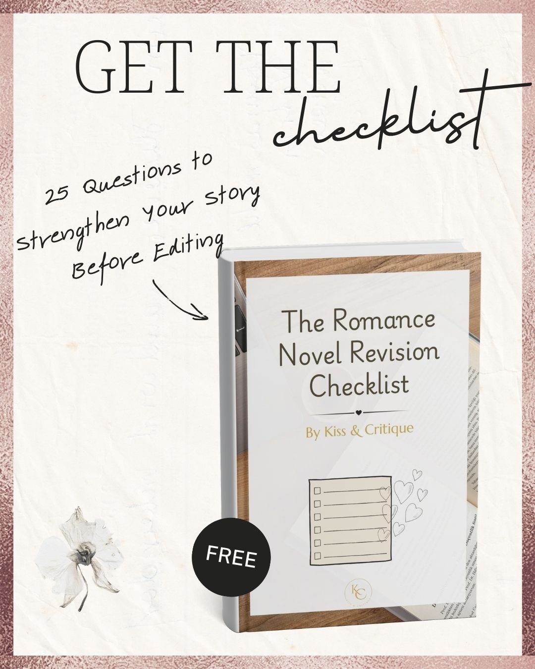 Get my free romance editing checklist