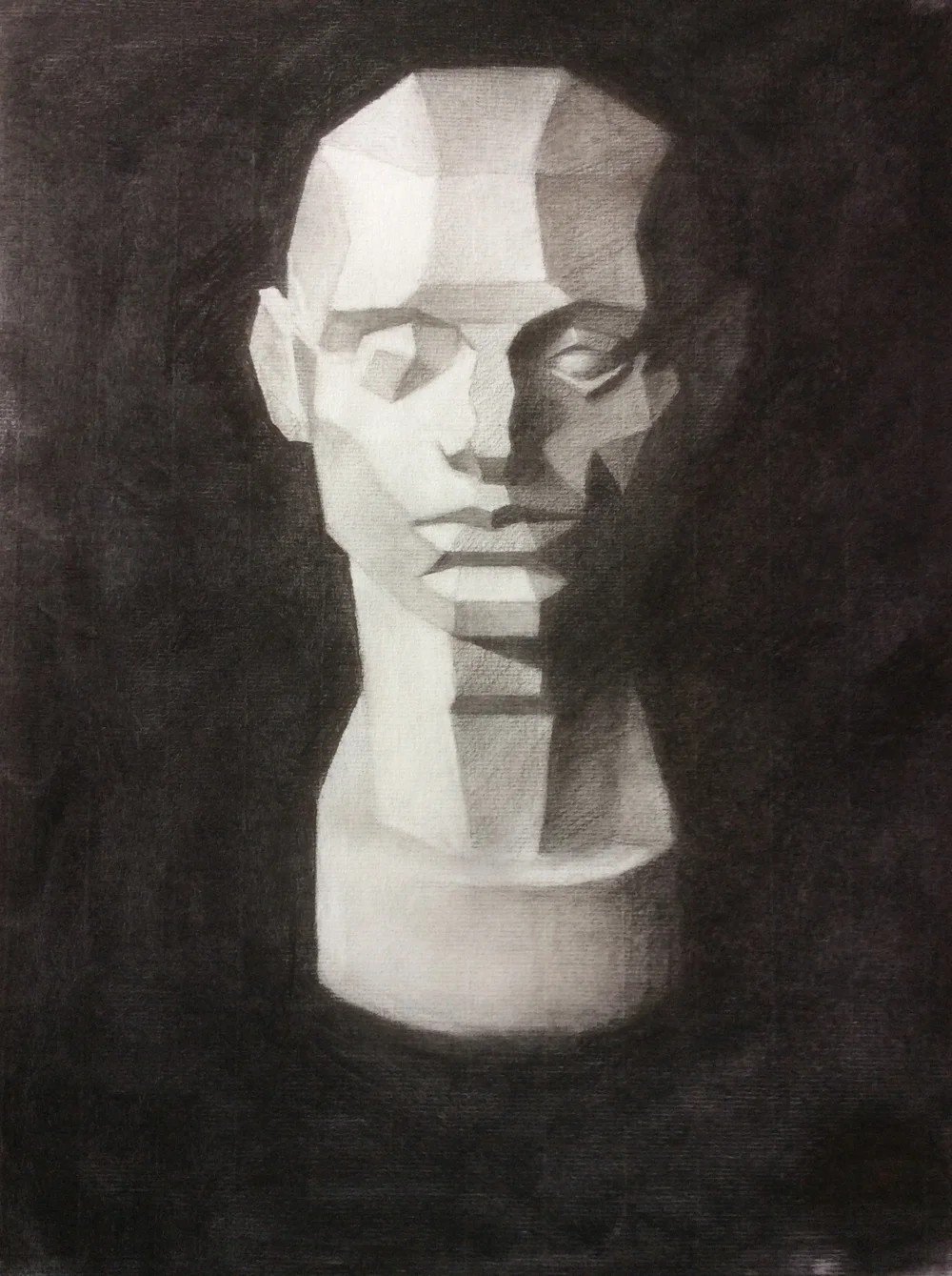 Technohead, Charcoal on paper