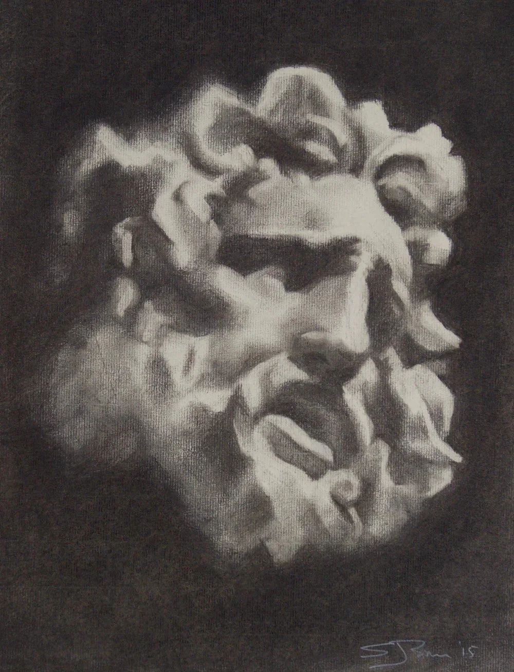 Laocoon, Charcoal on paper