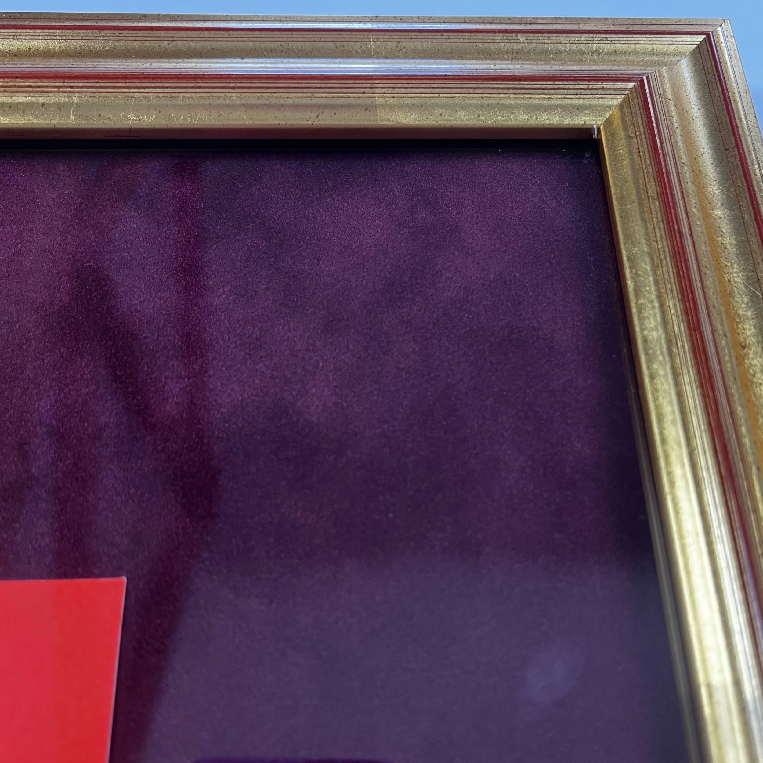 Detail of suede mountboard.