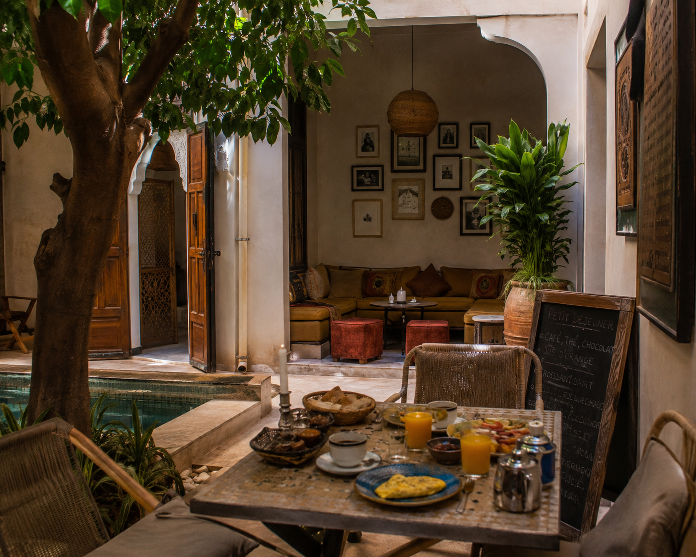 boutique hotel breakfast terrace small hotel courtyard travel independent hotel interior