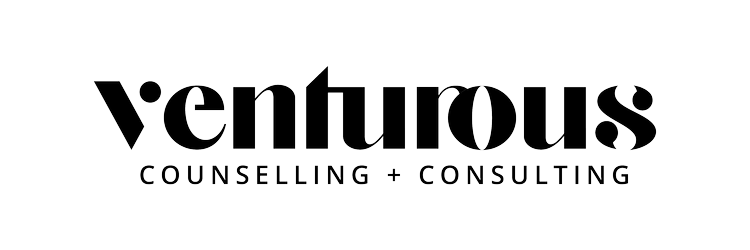 Logo for Venturous Counselling + Consulting with stylized text.