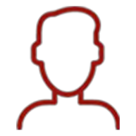 A simple line drawing of a human head and shoulders with labeled points indicating the forehead, eyes, nose, mouth, chin, and neck.