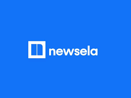 Newsela logo on a blue background with the company name in white text.