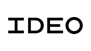 Text reading 'IDEO' in bold black letters on a white background