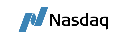 NASDAQ logo with the stylized blue 'N' and black text.
