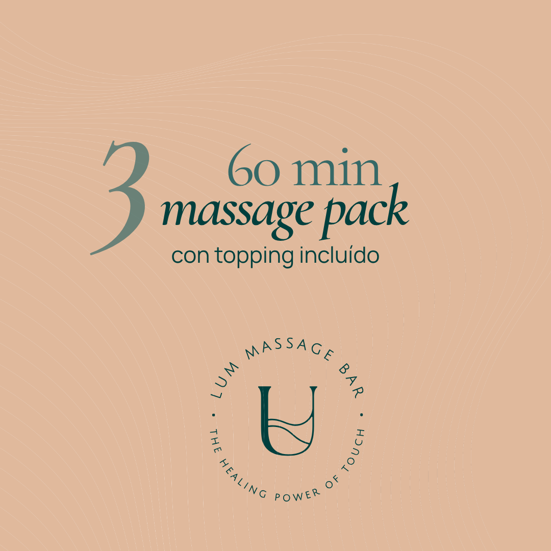 Massage Pack x3 60 minutos + 1 topping gratis *Digital