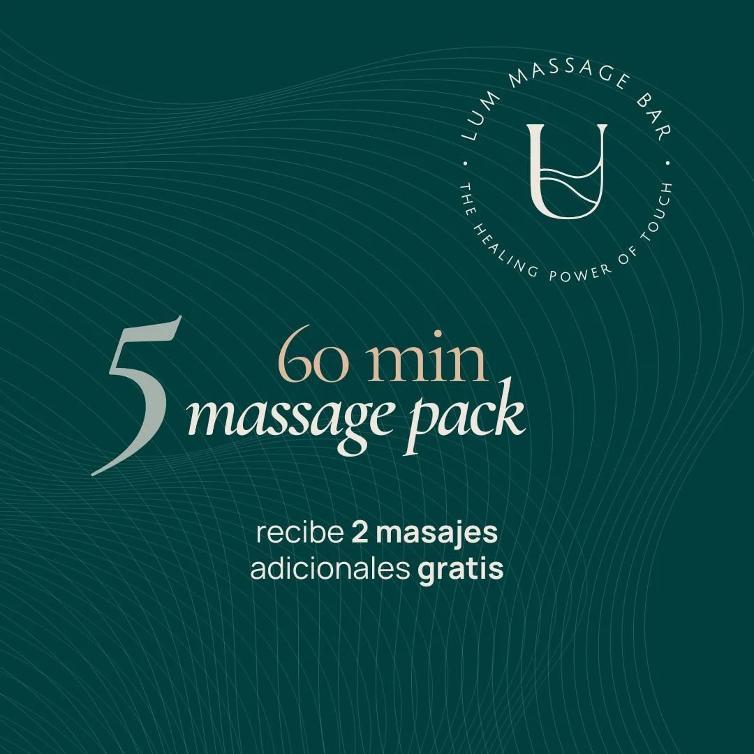 e-Massage Pack x5 60 minutos + 2 masajes extra gratis